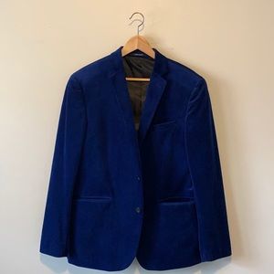 Cobalt blue men’s velvet blazer